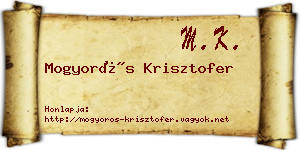 Mogyorós Krisztofer névjegykártya